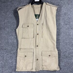 Vintage Orvis Vest Mens Small Beige Safari Hunting Vintage V-Neck Flap 80s